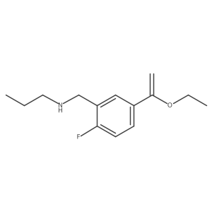 {[5-(1-Ethoxyethenyl)-2-fluorophenyl]methyl}(propyl)amine Structure