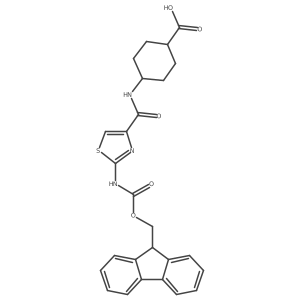 4-[2-({[(9H-fluoren-9-yl)methoxy]carbonyl}amino)-1,3-thiazole-4-amido]cyclohexane-1-carboxylic acid结构式