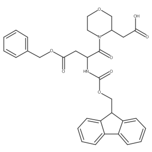 2-{4-[(2S)-4-(benzyloxy)-2-({[(9H-fluoren-9-yl)methoxy]carbonyl}amino)-4-oxobutanoyl]morpholin-3-yl}acetic acid Structure