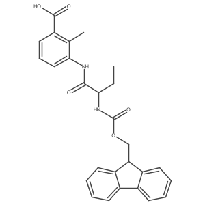 3-[2-({[(9H-fluoren-9-yl)methoxy]carbonyl}amino)butanamido]-2-methylbenzoic acid结构式