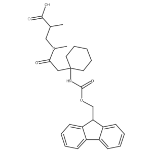 3-{2-[1-({[(9H-fluoren-9-yl)methoxy]carbonyl}amino)cyclohexyl]-N-methylacetamido}-2-methylpropanoic acid Structure