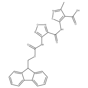 5-[4-({[(9H-fluoren-9-yl)methoxy]carbonyl}amino)-1,2,5-oxadiazole-3-amido]-3-methyl-1,2-thiazole-4-carboxylic acid Structure