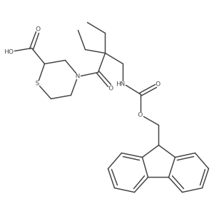 4-{2-ethyl-2-[({[(9H-fluoren-9-yl)methoxy]carbonyl}amino)methyl]butanoyl}thiomorpholine-2-carboxylic acid Structure