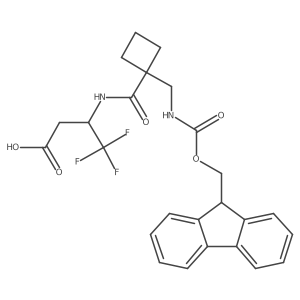 3-({1-[({[(9H-fluoren-9-yl)methoxy]carbonyl}amino)methyl]cyclobutyl}formamido)-4,4,4-trifluorobutanoic acid Structure