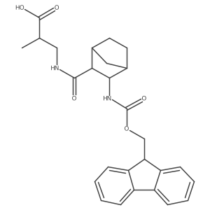 3-{[3-({[(9H-fluoren-9-yl)methoxy]carbonyl}amino)bicyclo[2.2.1]heptan-2-yl]formamido}-2-methylpropanoic acid结构式