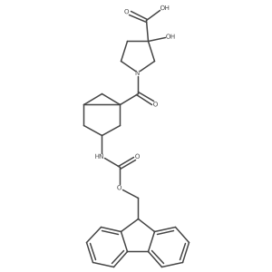 1-[3-({[(9H-fluoren-9-yl)methoxy]carbonyl}amino)bicyclo[3.1.0]hexane-1-carbonyl]-3-hydroxypyrrolidine-3-carboxylic acid结构式