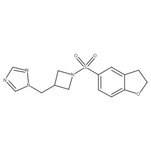 1-((1-((2,3-dihydrobenzofuran-5-yl)sulfonyl)azetidin-3-yl)methyl)-1H-1,2,4-triazole结构式