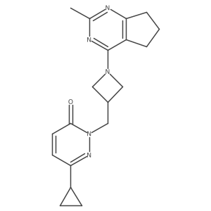 6-cyclopropyl-2-[(1-{2-methyl-5H,6H,7H-cyclopenta[d]pyrimidin-4-yl}azetidin-3-yl)methyl]-2,3-dihydropyridazin-3-one Structure