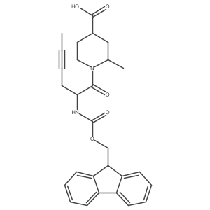 rac-(2R,4R)-1-[2-({[(9H-fluoren-9-yl)methoxy]carbonyl}amino)hex-4-ynoyl]-2-methylpiperidine-4-carboxylic acid结构式