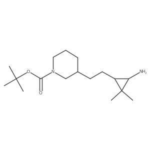 rac-tert-butyl 3-{2-[(1R,3S)-3-amino-2,2-dimethylcyclopropyl]ethyl}piperidine-1-carboxylate结构式