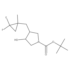 rac-tert-butyl (3R,4S)-3-[(2,2-difluoro-1-methylcyclopropyl)methyl]-4-hydroxypyrrolidine-1-carboxylate Structure