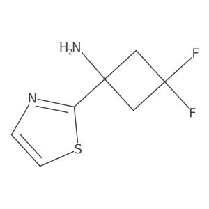 3,3-Difluoro-1-(1,3-thiazol-2-yl)cyclobutan-1-amine结构式