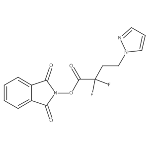 1,3-dioxo-2,3-dihydro-1H-isoindol-2-yl 2,2-difluoro-4-(1H-pyrazol-1-yl)butanoate结构式