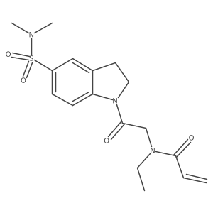 N-{2-[5-(dimethylsulfamoyl)-2,3-dihydro-1H-indol-1-yl]-2-oxoethyl}-N-ethylprop-2-enamide结构式