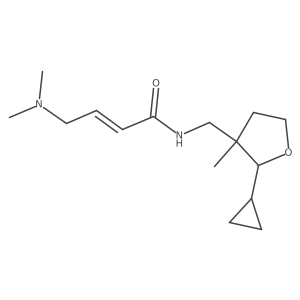 (2E)-N-[(2-cyclopropyl-3-methyloxolan-3-yl)methyl]-4-(dimethylamino)but-2-enamide结构式