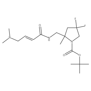 Tert-butyl 2-[[[(E)-4-(dimethylamino)but-2-enoyl]amino]methyl]-4,4-difluoro-2-methylpyrrolidine-1-carboxylate结构式