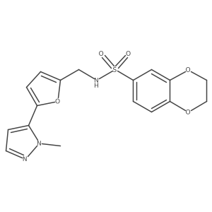 N-{[5-(1-methyl-1H-pyrazol-5-yl)furan-2-yl]methyl}-2,3-dihydro-1,4-benzodioxine-6-sulfonamide结构式