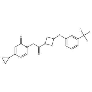 6-Cyclopropyl-3-[2-oxo-2-(3-{[2-(trifluoromethyl)pyridin-4-yl]oxy}azetidin-1-yl)ethyl]-3,4-dihydropyrimidin-4-one Structure