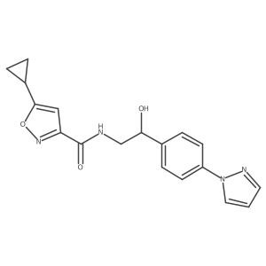 5-cyclopropyl-N-{2-hydroxy-2-[4-(1H-pyrazol-1-yl)phenyl]ethyl}-1,2-oxazole-3-carboxamide结构式