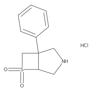 (1S,5R)-1-Phenyl-6lambda6-thia-3-azabicyclo[3.2.0]heptane 6,6-dioxide;hydrochloride Structure