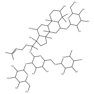 I(2)-D-Glucopyranoside, (3I(2),6I+/-,12I(2))-6-(I(2)-D-glucopyranosyloxy)-3,12,17-trihydroxydammar-24-en-20-yl O-6-deoxy-I+/--L-mannopyranosyl-(1a6)-O-[I(2)-D-glucopyranosyl-(1a2)]- Structure