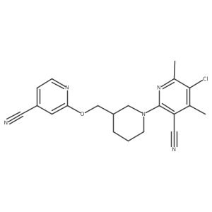 5-Chloro-2-(3-{[(4-cyanopyridin-2-yl)oxy]methyl}piperidin-1-yl)-4,6-dimethylpyridine-3-carbonitrile结构式