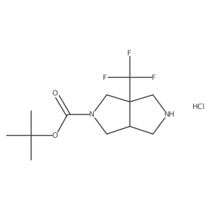 Rac-tert-butyl (3AR,6AR)-3A-(trifluoromethyl)hexahydropyrrolo[3,4-C]pyrrole-2(1H)-carboxylate hydrochloride Structure