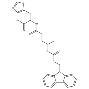 (2S)-2-[4-({[(9H-fluoren-9-yl)methoxy]carbonyl}amino)pentanamido]-3-(1H-imidazol-4-yl)propanoic acid结构式