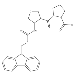 (2R)-1-[4-({[(9H-fluoren-9-yl)methoxy]carbonyl}amino)oxolane-3-carbonyl]pyrrolidine-2-carboxylic acid结构式
