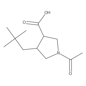 rac-(3R,4R)-1-acetyl-4-(2,2-dimethylpropyl)pyrrolidine-3-carboxylic acid Structure