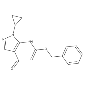 benzyl N-(1-cyclopropyl-4-formyl-1H-pyrazol-5-yl)carbamate结构式