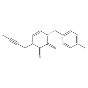 1-(But-2-yn-1-yl)-4-[(4-fluorophenyl)methyl]-1,2,3,4-tetrahydropyrazine-2,3-dione结构式