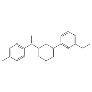 N,5-dimethyl-N-{1-[2-(methylsulfanyl)pyrimidin-4-yl]piperidin-3-yl}pyrimidin-2-amine结构式