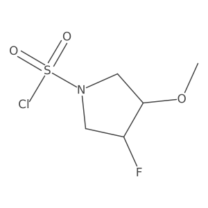 Rel-(3R,4S)-3-fluoro-4-methoxypyrrolidine-1-sulfonyl chloride结构式