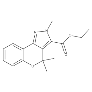 Ethyl 2,4,4-trimethyl-2,4-dihydrochromeno[4,3-c]pyrazole-3-carboxylate结构式
