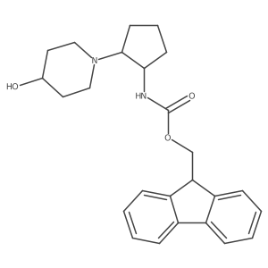 (9H-fluoren-9-yl)methyl N-[2-(4-hydroxypiperidin-1-yl)cyclopentyl]carbamate结构式