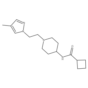 N-{1-[2-(4-methyl-1H-pyrazol-1-yl)ethyl]piperidin-4-yl}cyclobutanecarboxamide Structure