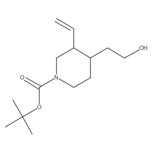 (3R,4S)-4-(2-hydroxy-ethyl)-3-vinyl-piperidine-1-carboxylic acid tert-butyl ester结构式