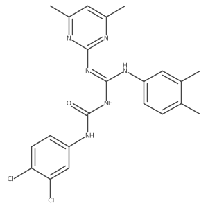 1-(3,4-dichlorophenyl)-3-{(Z)-[(3,4-dimethylphenyl)amino][(4,6-dimethylpyrimidin-2-yl)amino]methylidene}urea结构式