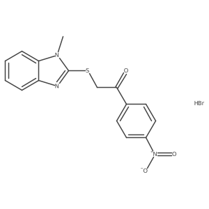 2-(1-methylbenzimidazol-2-yl)sulfanyl-1-(4-nitrophenyl)ethanone;hydrobromide Structure