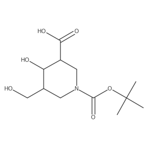 1-(1,1-Dimethylethyl) (3R,4S,5R)-4-hydroxy-5-(hydroxymethyl)-1,3-piperidinedicarboxylate Structure