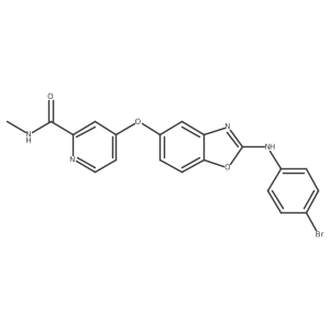 4-(2-(4-bromophenylamino)benzo[d]oxazol-5-yloxy)-N-methylpicolinamide Structure