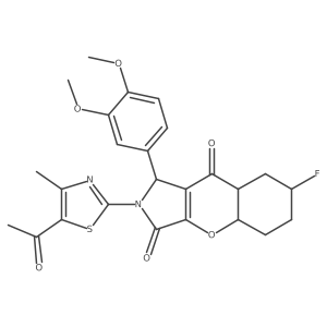 2-(5-acetyl-4-methyl-1,3-thiazol-2-yl)-1-(3,4-dimethoxyphenyl)-7-fluoro-4a,5,6,7,8,8a-hexahydro-1H-chromeno[2,3-c]pyrrole-3,9-dione Structure