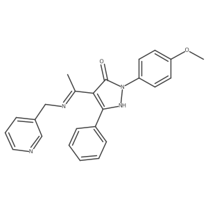 (4Z)-2-(4-methoxyphenyl)-5-phenyl-4-{1-[(pyridin-3-ylmethyl)amino]ethylidene}-2,4-dihydro-3H-pyrazol-3-one结构式