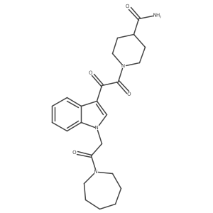 1-(2-(1-(2-(azepan-1-yl)-2-oxoethyl)-1H-indol-3-yl)-2-oxoacetyl)piperidine-4-carboxamide Structure