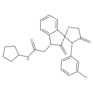 2-(3'-(3-chlorophenyl)-2,4'-dioxospiro[indoline-3,2'-thiazolidin]-1-yl)-N-cyclopentylacetamide Structure