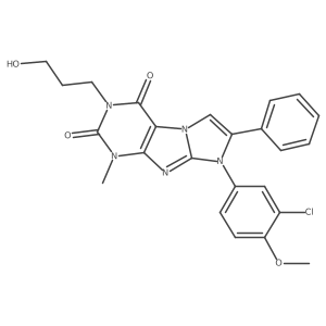 8-(3-chloro-4-methoxyphenyl)-3-(3-hydroxypropyl)-1-methyl-7-phenyl-1H,2H,3H,4H,8H-imidazo[1,2-g]purine-2,4-dione结构式