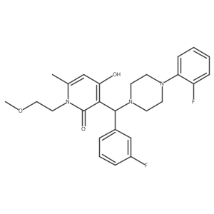 3-((3-fluorophenyl)(4-(2-fluorophenyl)piperazin-1-yl)methyl)-4-hydroxy-1-(2-methoxyethyl)-6-methylpyridin-2(1H)-one Structure