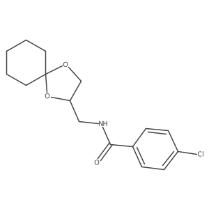 N-(1,4-dioxaspiro[4.5]decan-2-ylmethyl)-4-chlorobenzamide结构式