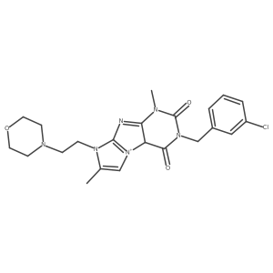 2-[(3-chlorophenyl)methyl]-4,7-dimethyl-6-(2-morpholin-4-ylethyl)-9aH-purino[7,8-a]imidazol-9-ium-1,3-dione结构式